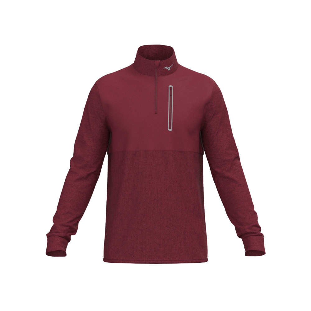 Mizuno Melange Reflect 14 Zip Burgundy Homme TailleL